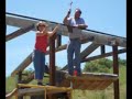 The Backcountry Horsemen build a shade shelter at lone rock.