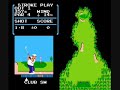 golf is a sports-simulation video game released in 1985 for the nintendo entertainment system. it was originally released in japan in 1984 for the nes/famicom. the golfer is a mustached man who resembles mario. the color scheme for the player characters is similar to professor hector and professor vector, the two scientists from gyromite and stack up, the two rob games for the nes. the player one character wears a white shirt and shoes with blue pants and uses a white ball, while the player two character wears a red shirt and shoes with black pants and uses a red ball. unnamed in the original game, it has been revealed in the nintendo wii release captain rainbow that the golfer is actually called ossan. the user must first decide whether to play single stroke play or the two player selections of doubles stroke play or match play. the user is then placed at the tee of the first hole of eighteen. it was the first golf game to feature a power/accuracy bar for swinging the club. the power bar method has been used in most golf games since. check out: en.wikipedia.org
