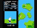 golf is a sports-simulation video game released in 1985 for the nintendo entertainment system. it was originally released in japan in 1984 for the nes/famicom. the golfer is a mustached man who resembles mario. the color scheme for the player characters is similar to professor hector and professor vector, the two scientists from gyromite and stack up, the two rob games for the nes. the player one character wears a white shirt and shoes with blue pants and uses a white ball, while the player two character wears a red shirt and shoes with black pants and uses a red ball. unnamed in the original game, it has been revealed in the nintendo wii release captain rainbow that the golfer is actually called ossan. the user must first decide whether to play single stroke play or the two player selections of doubles stroke play or match play. the user is then placed at the tee of the first hole of eighteen. it was the first golf game to feature a power/accuracy bar for swinging the club. the power bar method has been used in most golf games since. check out: en.wikipedia.org