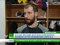 oleg petrov has chalked up a hat-trick in atlant's 8-2 drubbing of lokomotiv, as the men from mytishchi clinched the western conference to book a spot in their maiden gagarin cup finals.