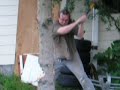 Ich beim Baum faellen!