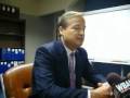 Mayo Shattuck speaks with reporters about EDF