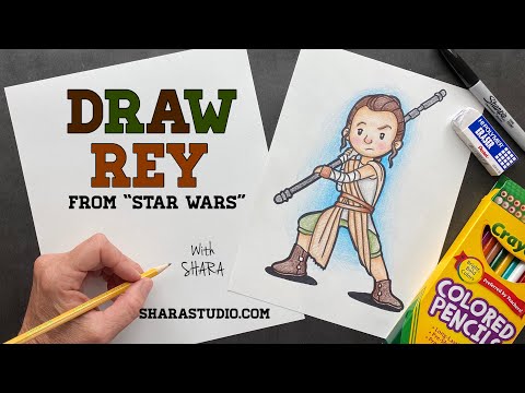 video-linktoworks-Draw REY from Star Wars