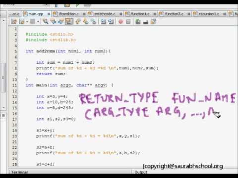 how to define function in c language
