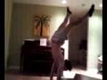B.Stein doing a hand-stand