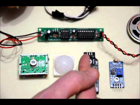 INTRUDER ALERT DIY electronics kit with options: Slot sensor / motion sensor / light sensor