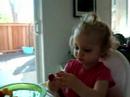 Ariella eating raspberries