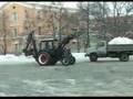 Crazy russian tractor driver