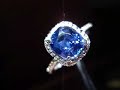 2.45 Blue Sapphire Halo Ring Micro setting 2.45 Blue Sapphire Halo Ring Micro setting