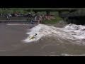 Kayak wave surfing with demshitz!