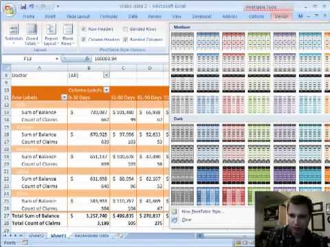 how to create pivot table