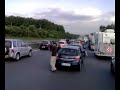Rettungsgasse: NEF auf der A9