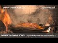 Bacon Cheese Yule Log in the Fireplace