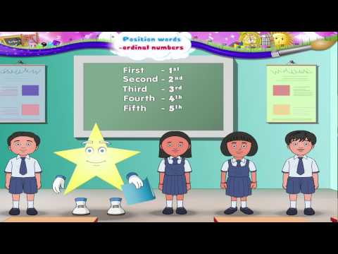 Learn Grade 1 - Maths - Position words , Ordinal Numbers