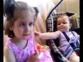 happy little baby with her brother and cousin. comic COMIC !