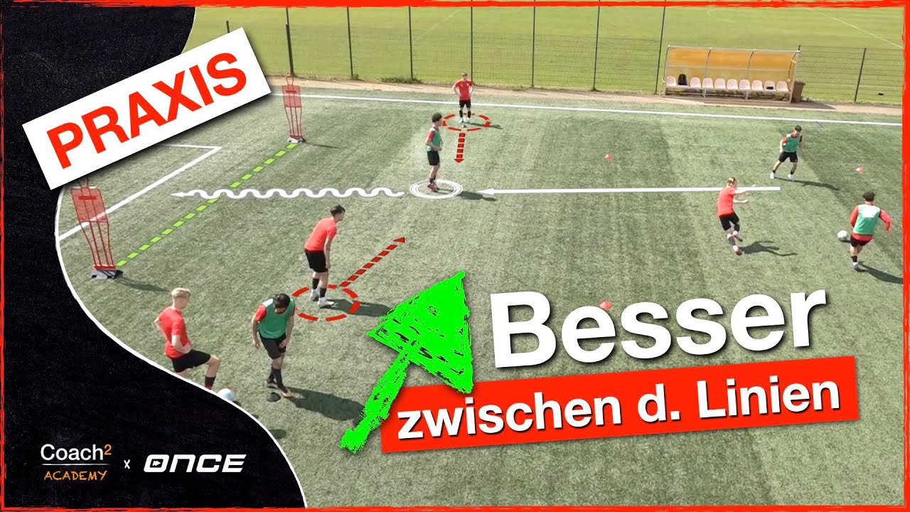 Zwischen den Linien den Ball bewegen I Coach² - Fußballtraining