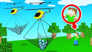 STEALING Minecraft DIAMONDS With HELICOPTERS!