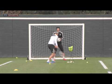 petr - Chelsea's Petr Cech caught preparing for the Galatasaray game completing a brilliant training drill involving multiple balls and a tennis racket. Champions L...