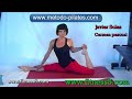 Pilates excercise open legs torsion body