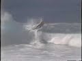 Footage from the legendary 1994 Pipe Contest.  You'll remember lots of these waves from the magazines...Tamega's death roll, Eppo's huge air off the back, etc.***sorry about the low quality of the video.  Back then, I used to film with a VHS camcorder