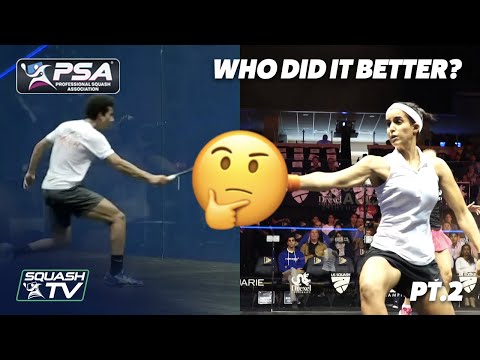Squash: Who Did It Better? - Nonchalant Roller, Topspin Backhand Drop & MORE!