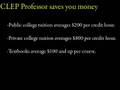 CLEP Professor Introduction