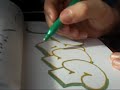 Gold and green scr graffiti