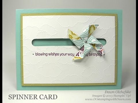 CARD - Put a little motion in your cards with this fun Pinwheel Spinner Card Tutorial. Just need a Word Window Punch and 2 pennies! FULL SUPPLY LIST: http://dostamp...