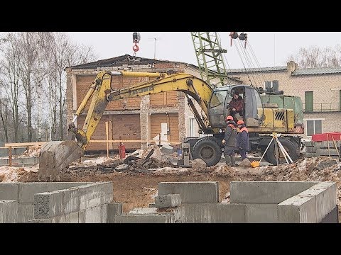 В агрогородке Литвиновичи реконструируют среднюю школу видео