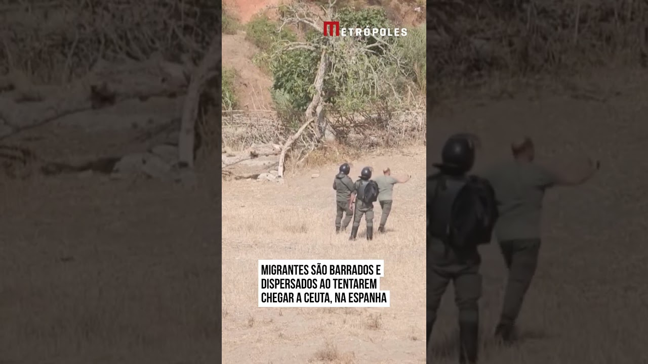 Migrantes são barrados e dispersados ao tentarem chegar a Ceuta, na Espanha