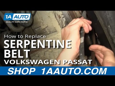 How To Install Replace A/C Compressor Fan Serpentine Belt Volkswagen Passat 1.8T 1AAuto.com