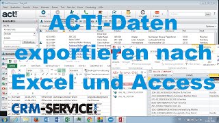 ACT! Daten nach Excel und Access exportieren - ACT! Tutorial deutsch