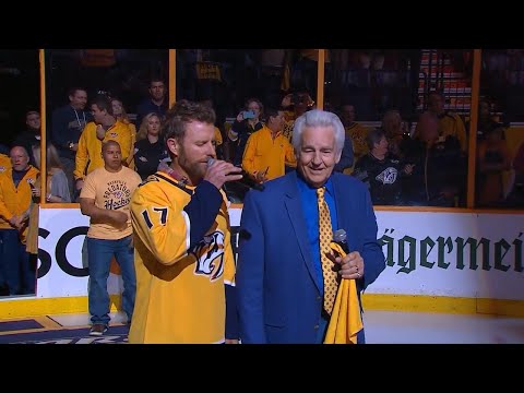 Video: Dierks Bentley & Del McCoury sing Star Spangled Banner for Game 1 against Jets