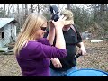 Blondie's First Time With Handgun Shooting 9mm