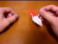 origami crane of two colors 1