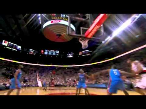Nicolas Batum putback dunk against Thunder