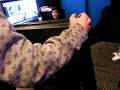 Red Head breaks Plasma Screen Tv.