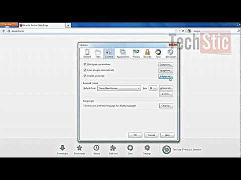 how to enable javascript in mozilla