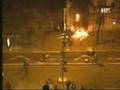 Belgrade Serbia -  US Embassy set on fire