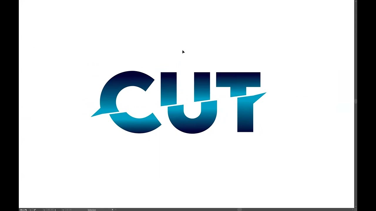 Cut Text effect - Adobe Illustrator