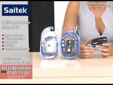 Saitek optische 3-Tasten-Maus FLEXI WIRELESS, mit Nano-Receiver
