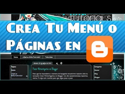 Como crear Páginas o un Menú en Blogger (Nuevo Diseño) 2014 - 2015