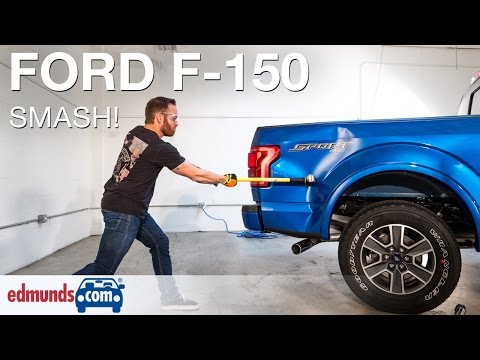 Edmunds.com Editors Hit Aluminum 2015 Ford F-150 With Sledgehammer