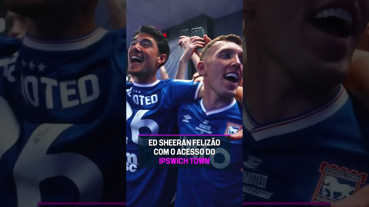 E O ED SHEERAN CANTANDO JUNTO DO TIME DO IPSWICH TOWN DEPOIS DO ACESSO PARA PREMIER LEAGUE? #shorts