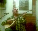 Giannis Loulourgas playing his own hand made bouzouki