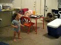 Peyton chases the cooler