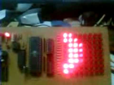 8x8 Dotmatrix Scrolling LED display with ATmega microcontroller, 