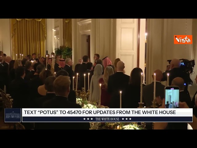 Trump saluta Elon Musk con un buffetto alla cena di Gala in onore di bin Salman alla Casa Bianca