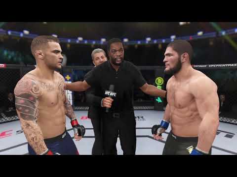 Dustin Poirier vs Khabib Nurmagomedov UFC 4 Simulation (AI)