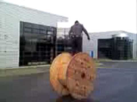 big cotton reel rolling